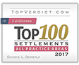 Topverdict.com | California | Top 100 Settlements | All Practice Areas | 2017
